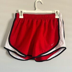 Red Nike athletic shorts M